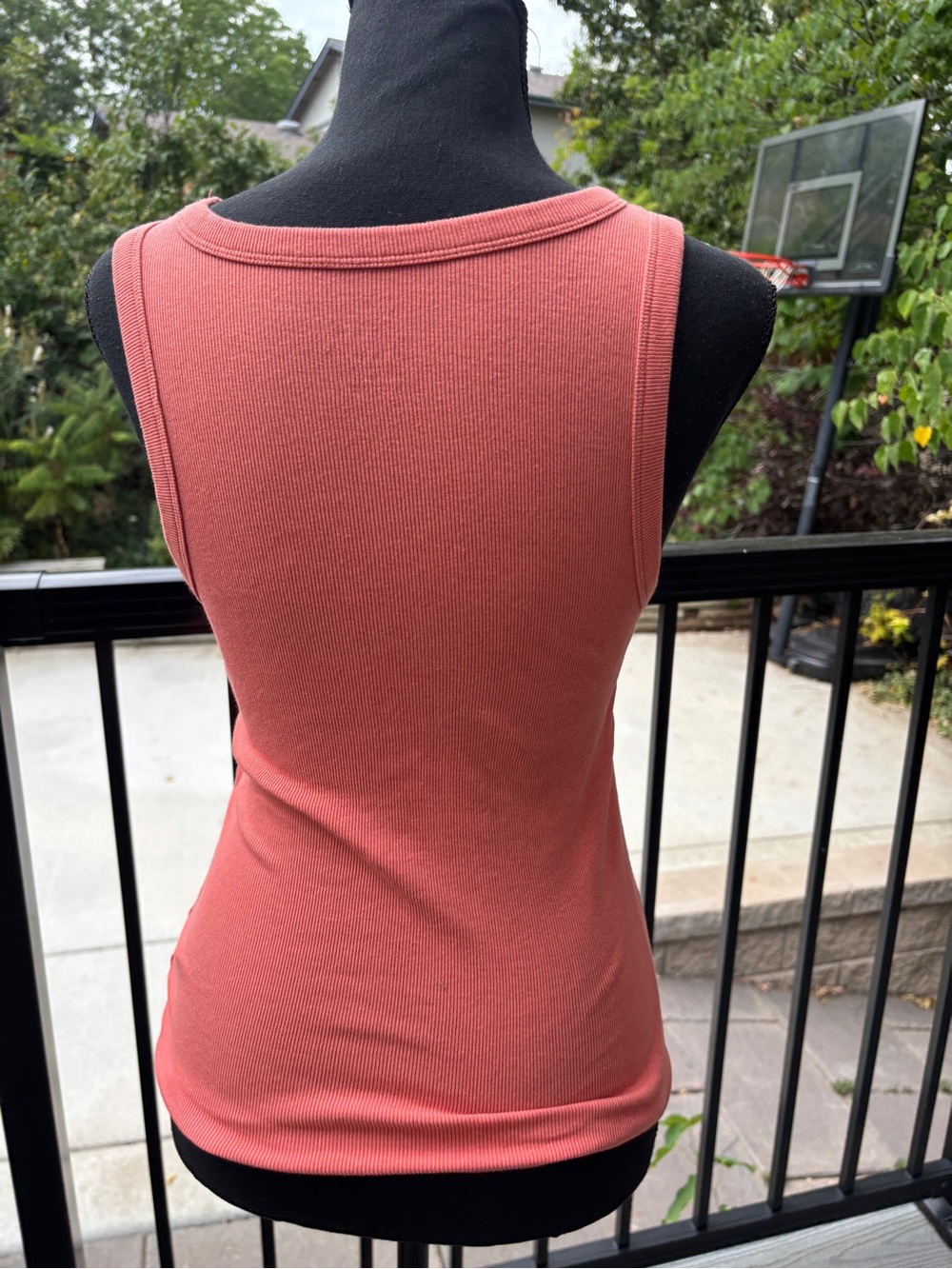 Two Ribbed Tank Tops- Black and Rust Red - Picture 4 of 9